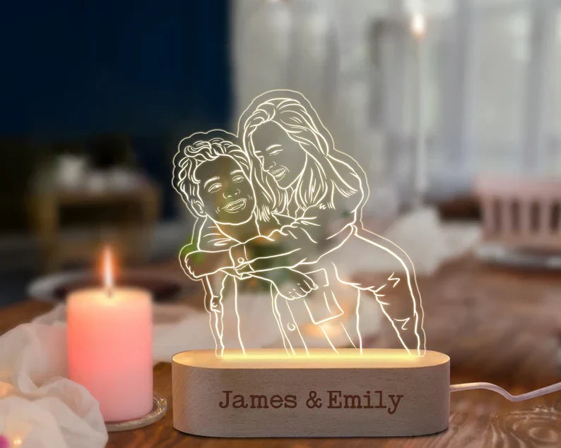 Custom Photo 3D Lamp, Anniversary Gift For Couple, Gift For Him, Gift For Her