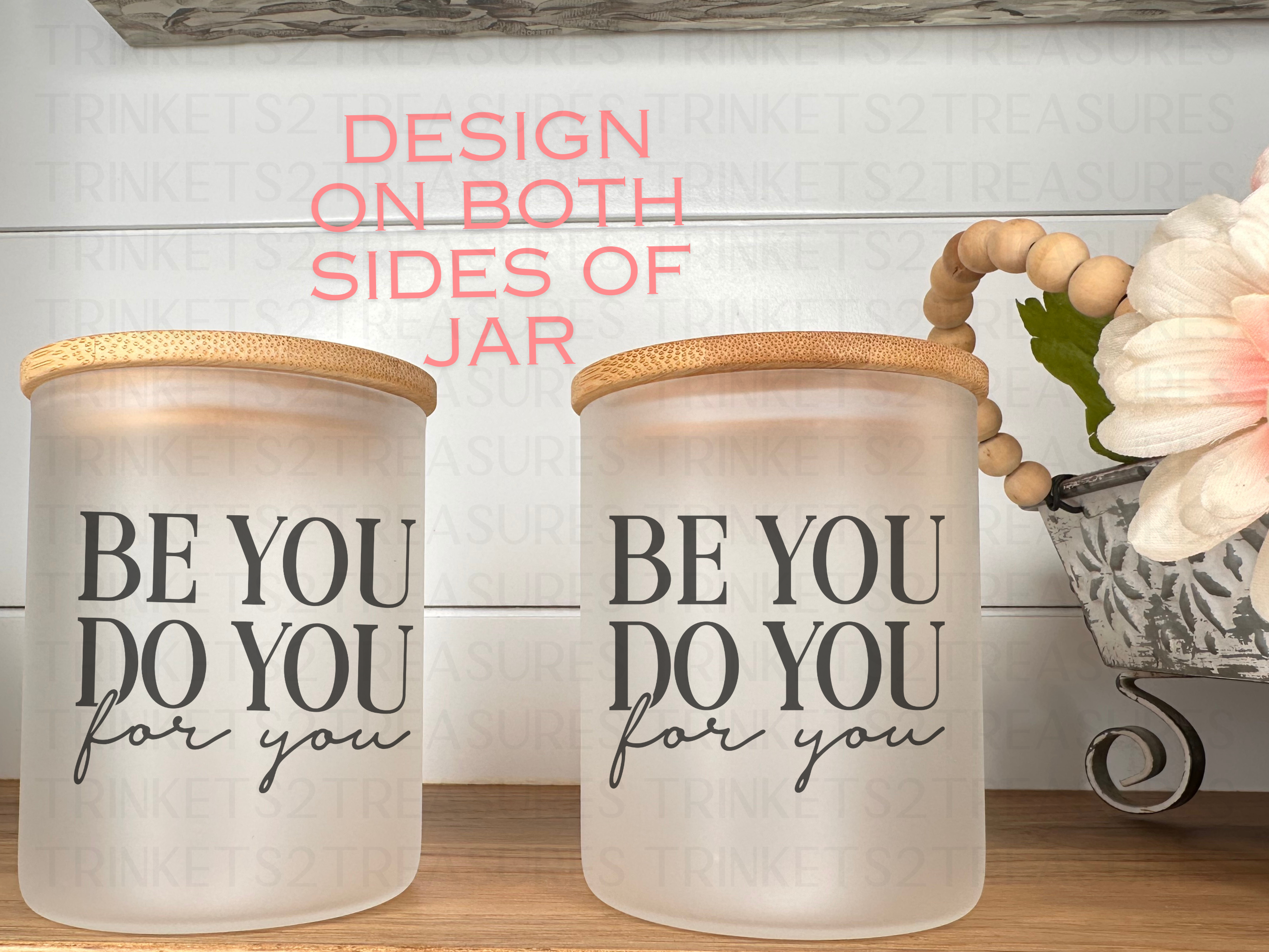 10 oz Frosted Candle Jars with Bamboo Lid/Multi-Purpose Jar/Be You For You/#507