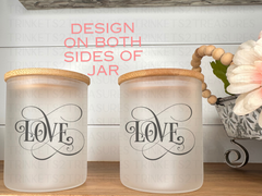 10 oz Frosted Candle Jars with Bamboo Lid/Multi-Purpose Jar/Love/#510