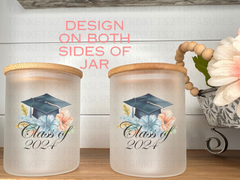 10 oz Frosted Candle Jars with Bamboo Lid/Multi-Purpose Jar/Class of 2024/#519