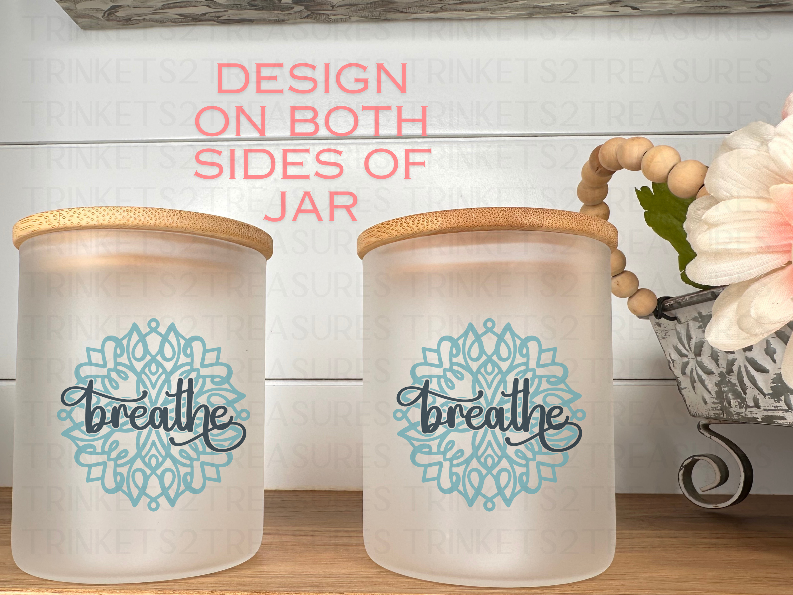 10 oz Frosted Candle Jars with Bamboo Lid/Multi-Purpose Jar/Breathe/#500