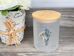 10 oz Frosted Candle Jars with Bamboo Lid/Multi-Purpose Jar/You Make Life Beautiful/#508