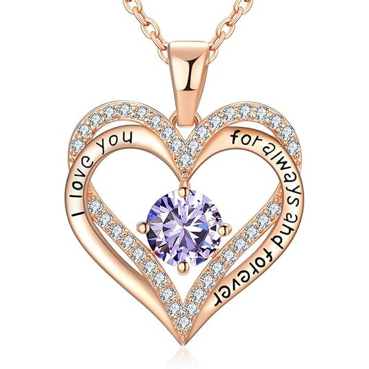 18K Rose Gold Necklaces for Wife Girlfriend Mom Daughter, Birthday Gifts for Women, Jewelry for Women, Gifts Ideas for Anniversary