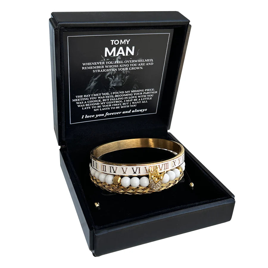 Bracelet Gift Set "To My Man - Straighten Your Crown"