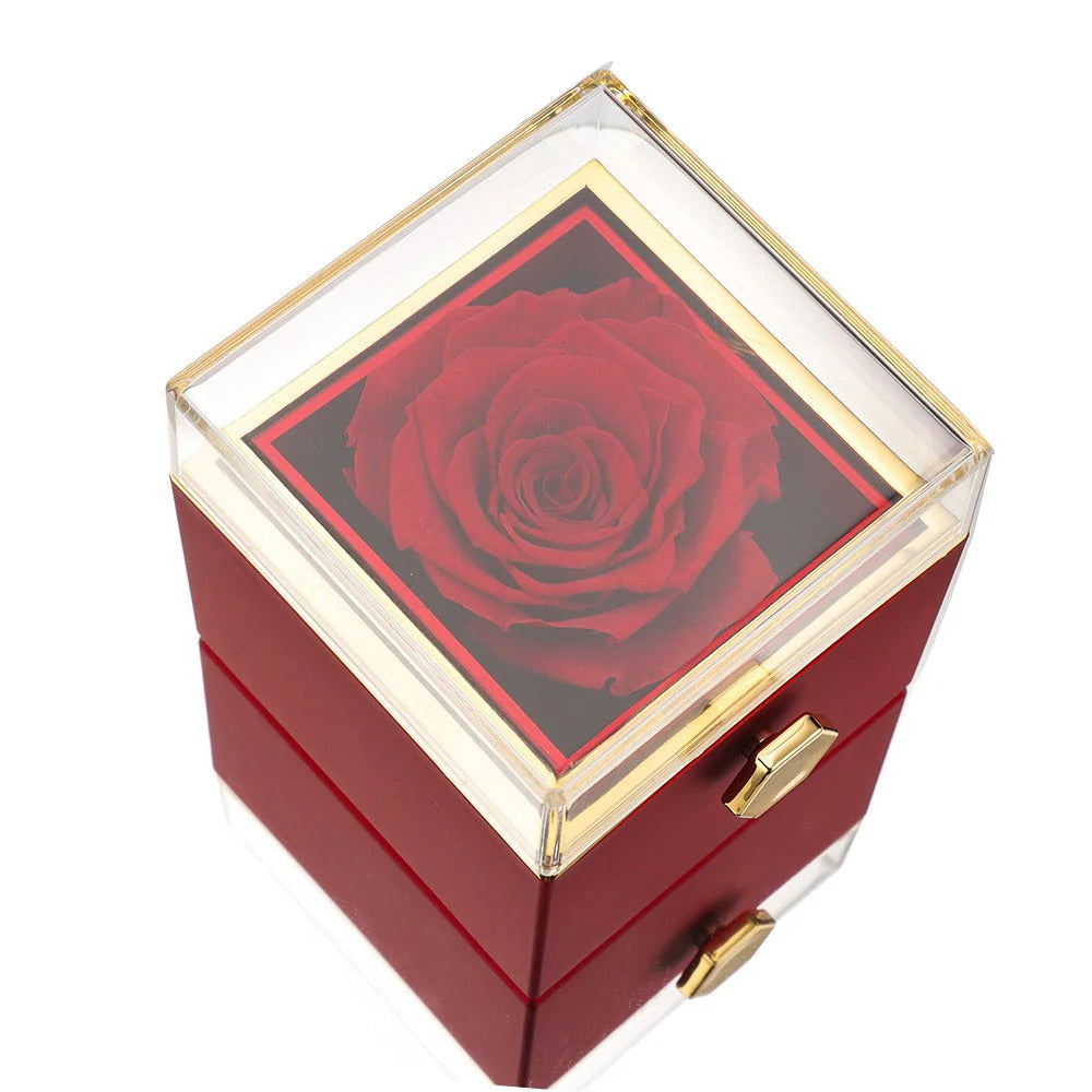 Eternal Rose Box - With Personalized Necklace And Real Rose